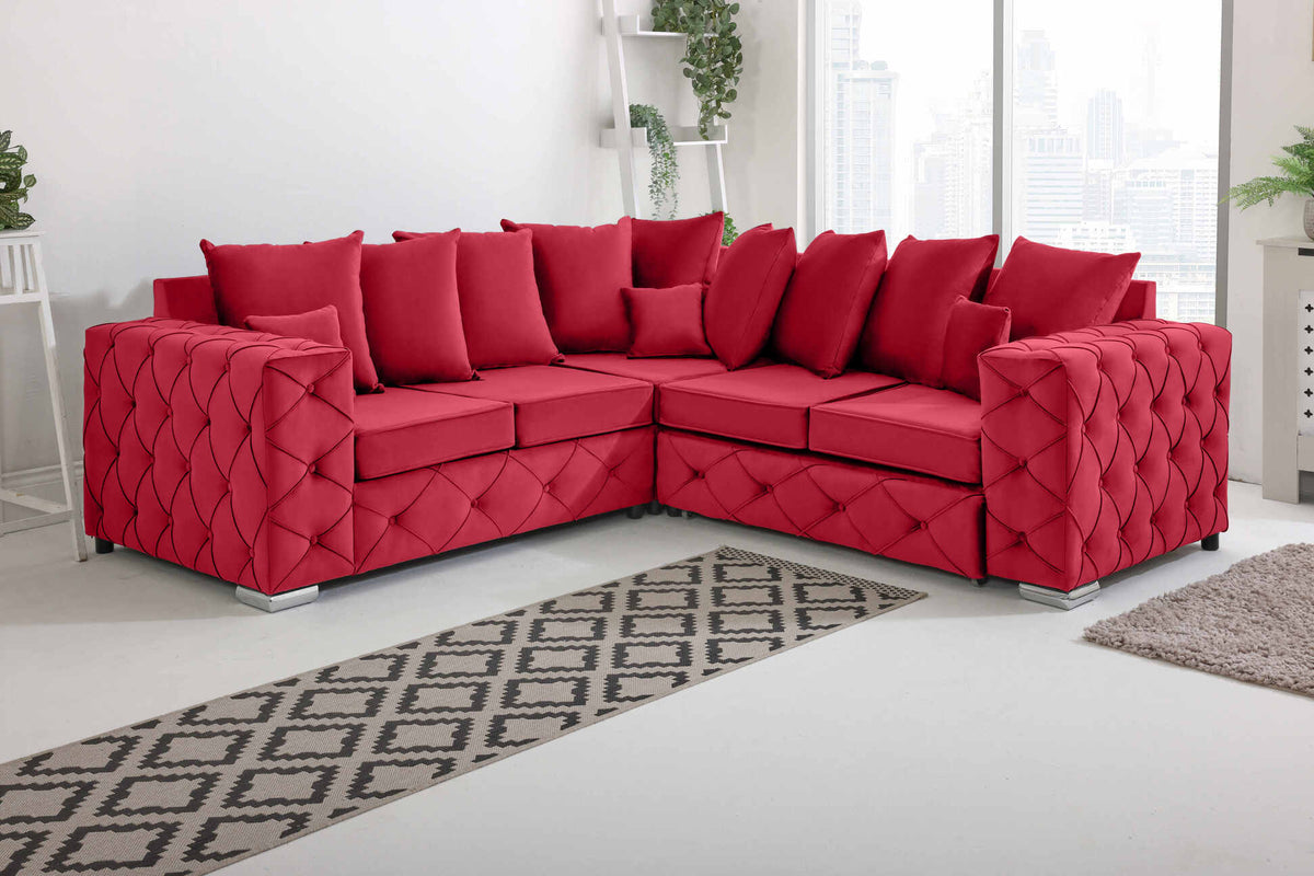 Milton Corner Scatterback 2C2 in red - Brooklands Home Decor