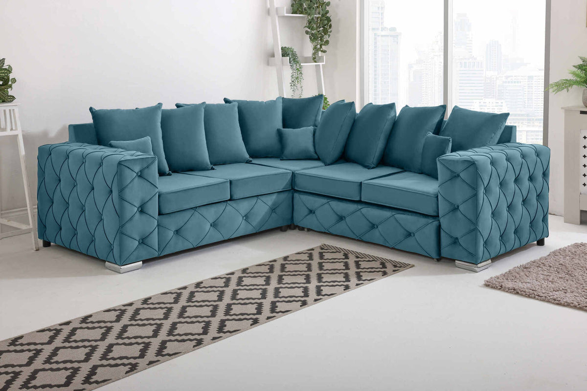 Milton Corner Scatterback 2C2 in teal - Brooklands Home Decor