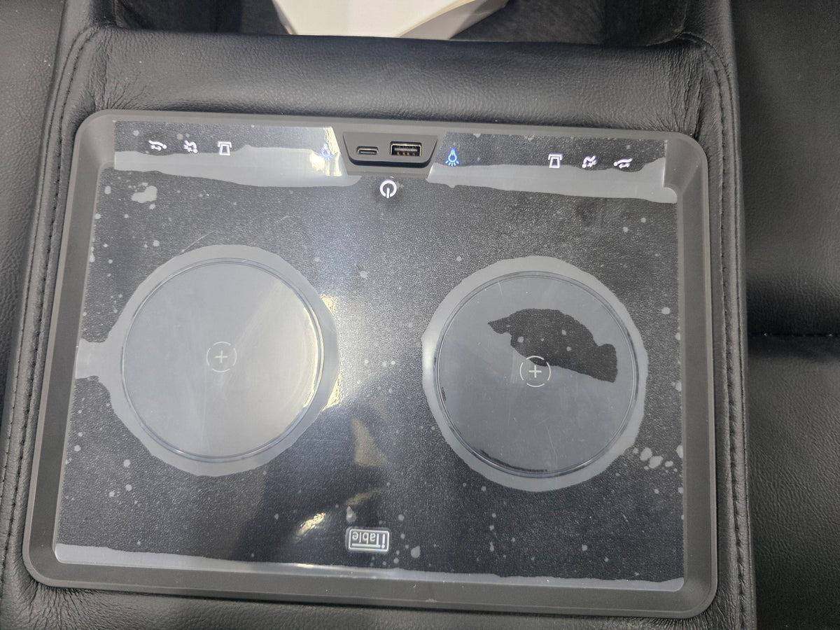 Montero Smart Cinema sofa illuminated cupholder console with USB and USB-C charging ports - Brooklands Home Decor