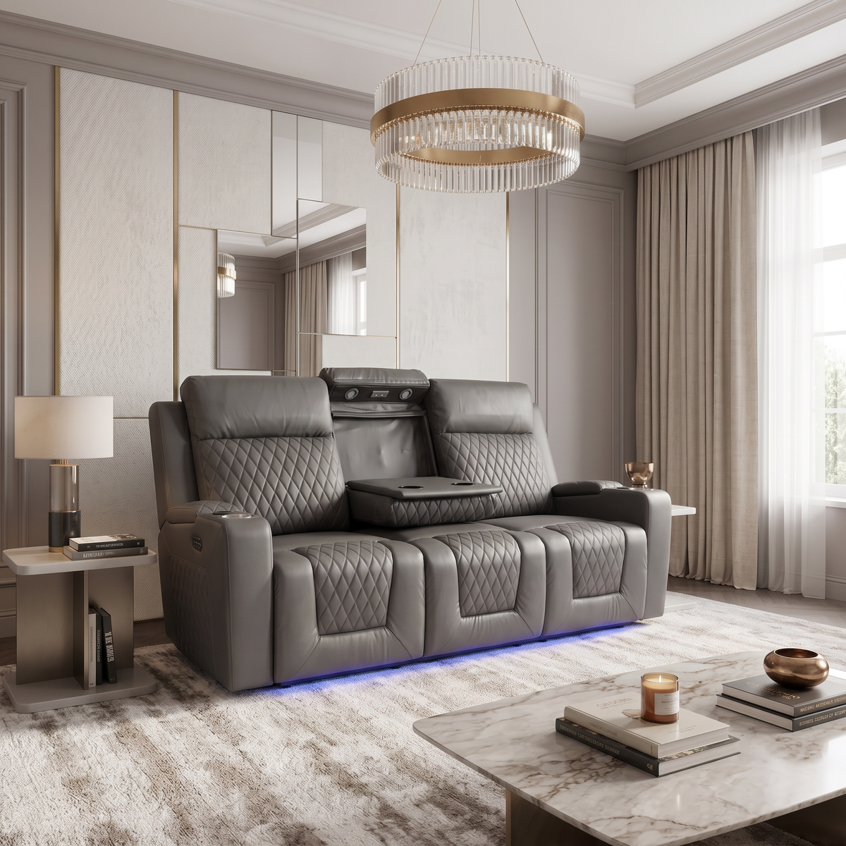 Valentino Smart Entertainment Recliner Sofa Set additional view - Brooklands Home Decor