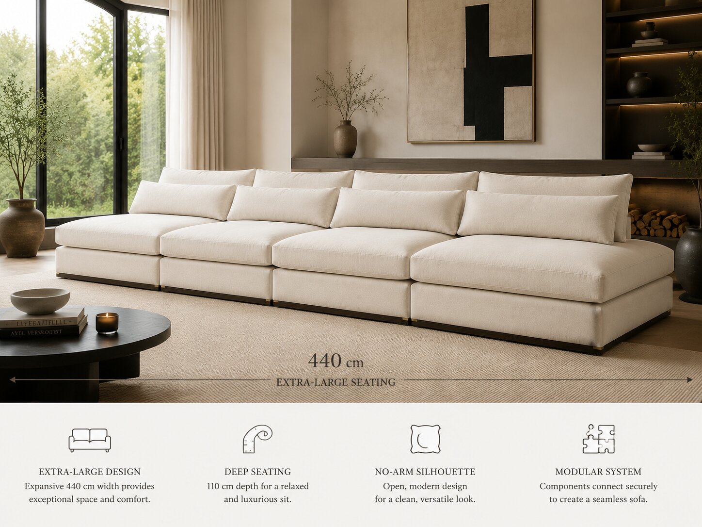 Burbank Extra-Large No-Arm Sofa