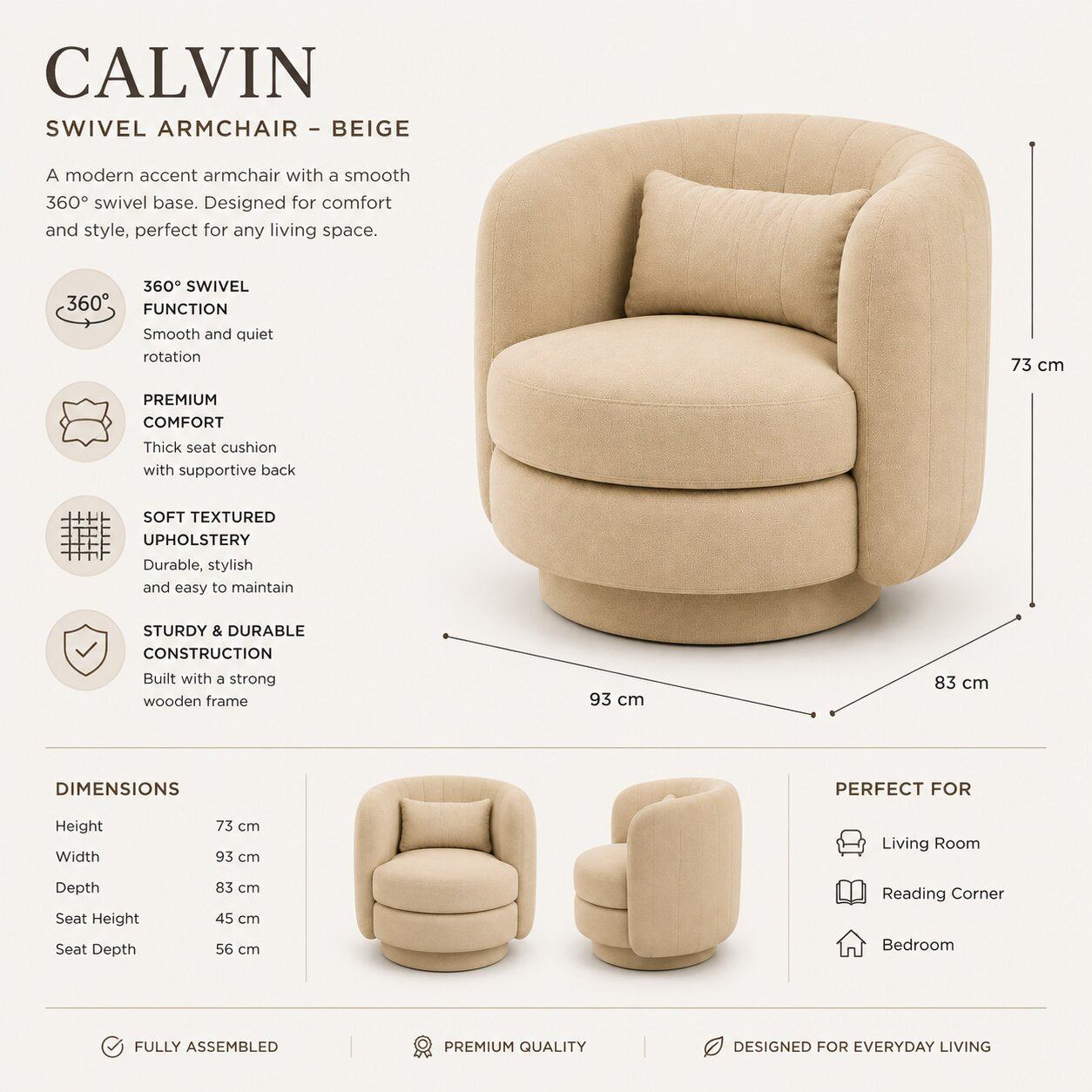 Calvin Swivel Armchair