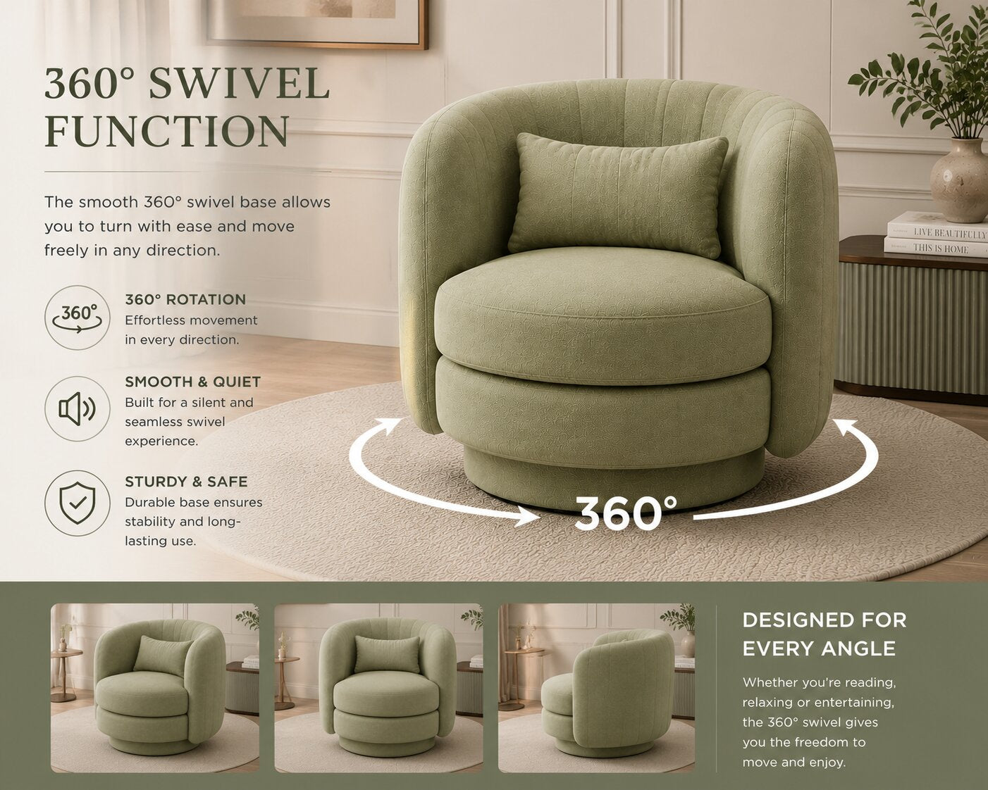 Calvin Swivel Armchair