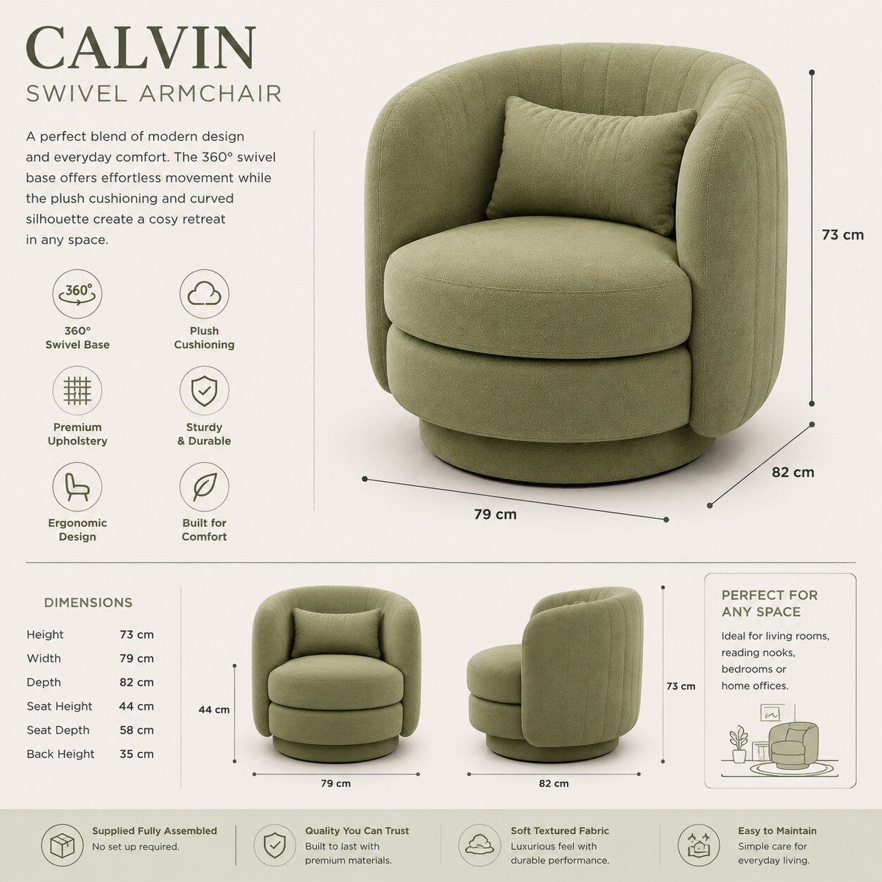 Calvin Swivel Armchair