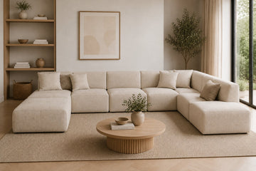 Luxury modular sofa collection in a modern British living room by Brooklands Home