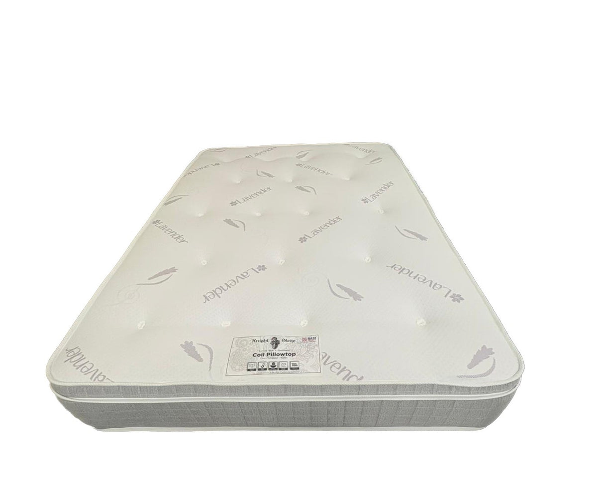 Coil Pillowtop Grey Mattress side detail - Brooklands Home Decor