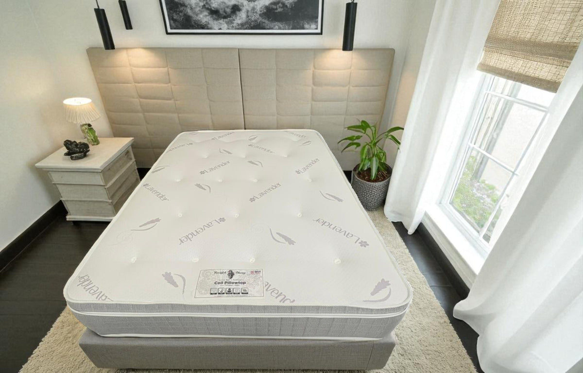Coil Pillowtop Grey Mattress profile - Brooklands Home Decor