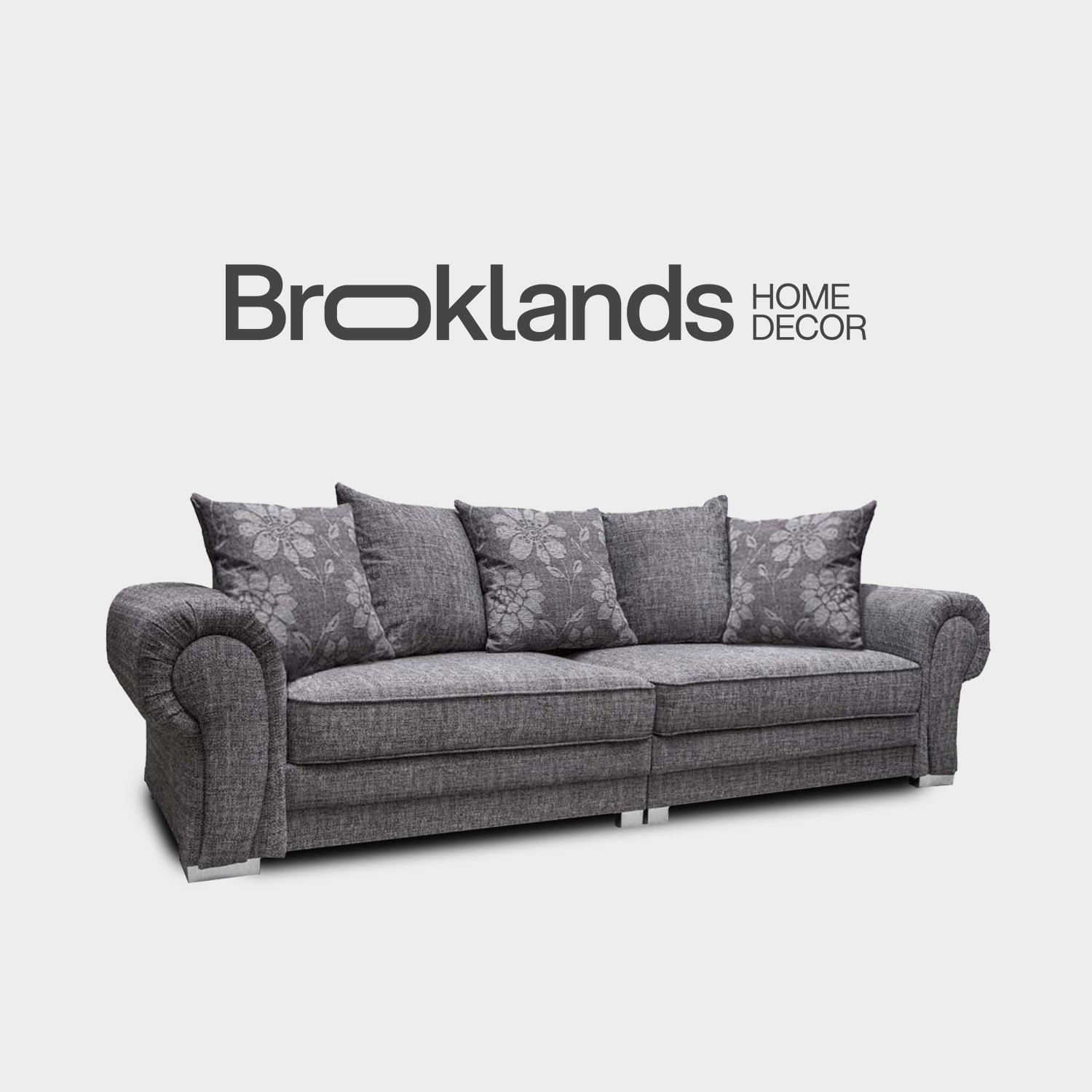 Malmo Grey Fabric 4 Seater Sofa