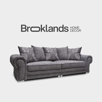 Malmo Grey Fabric 4 Seater Sofa