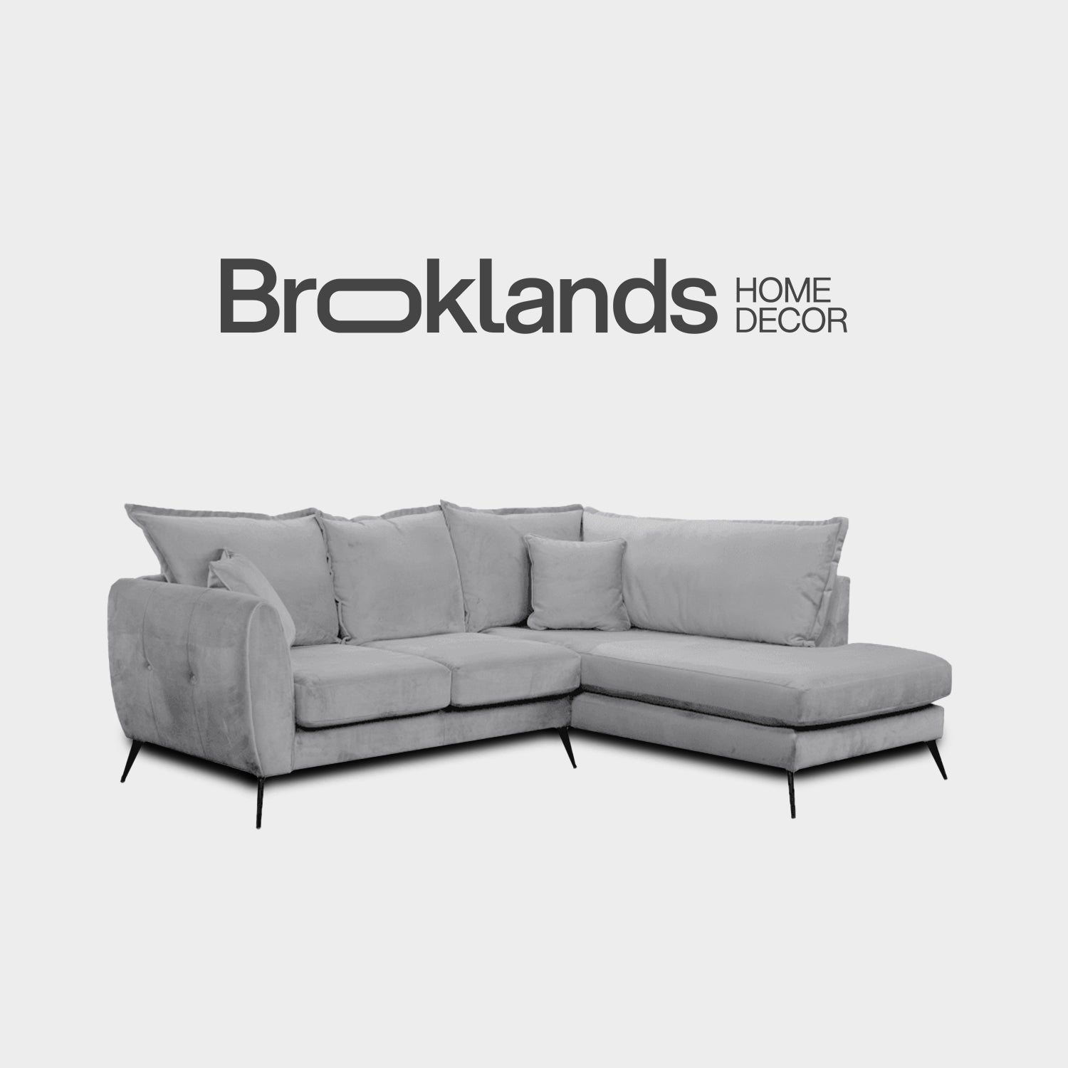 Gabriel Grey Velvet Corner Sofa RHC