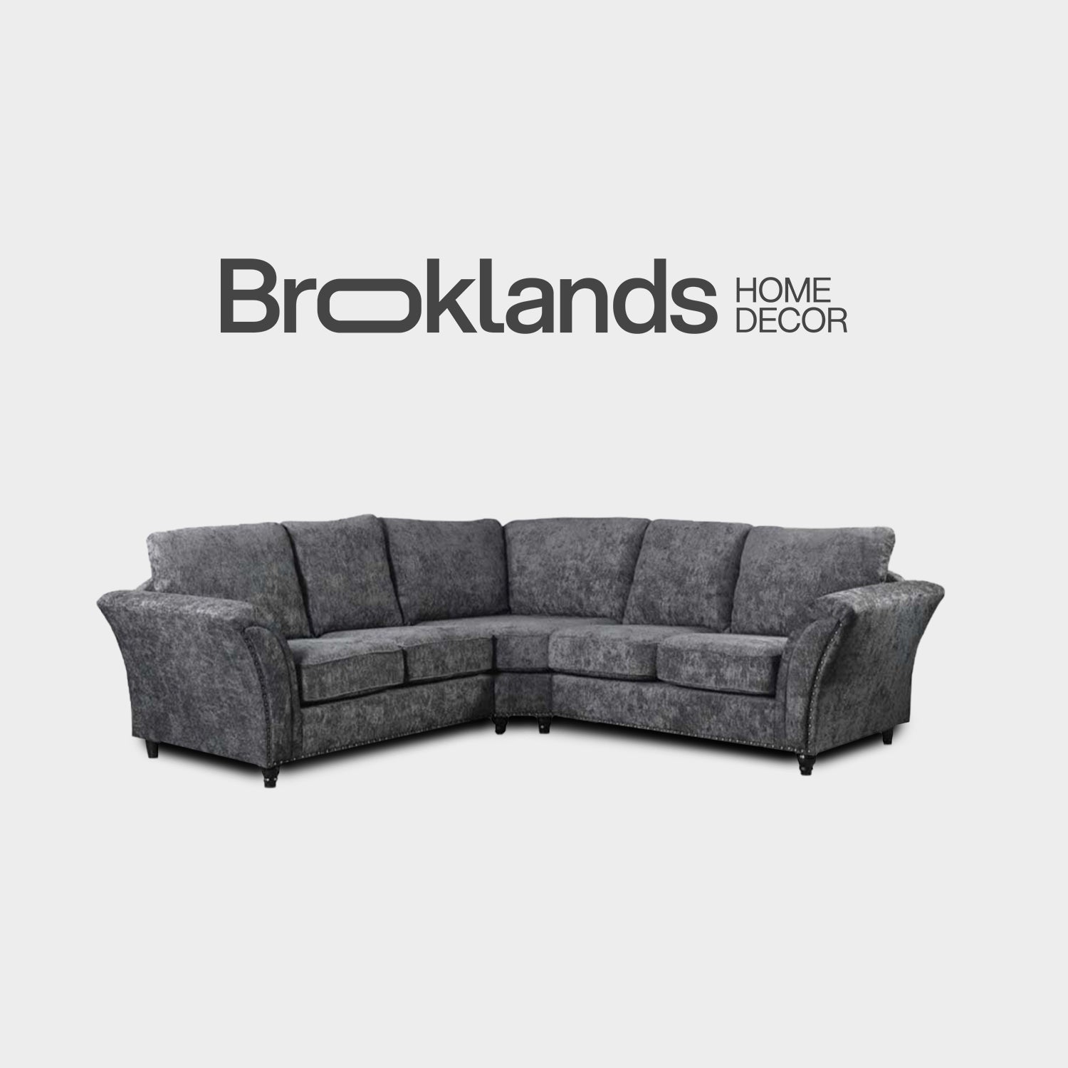 Canterbury Grey Fabric High Back Corner Sofa
