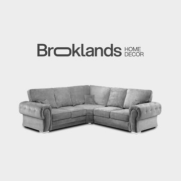 Verona High Back Grey Fabric Corner Sofa