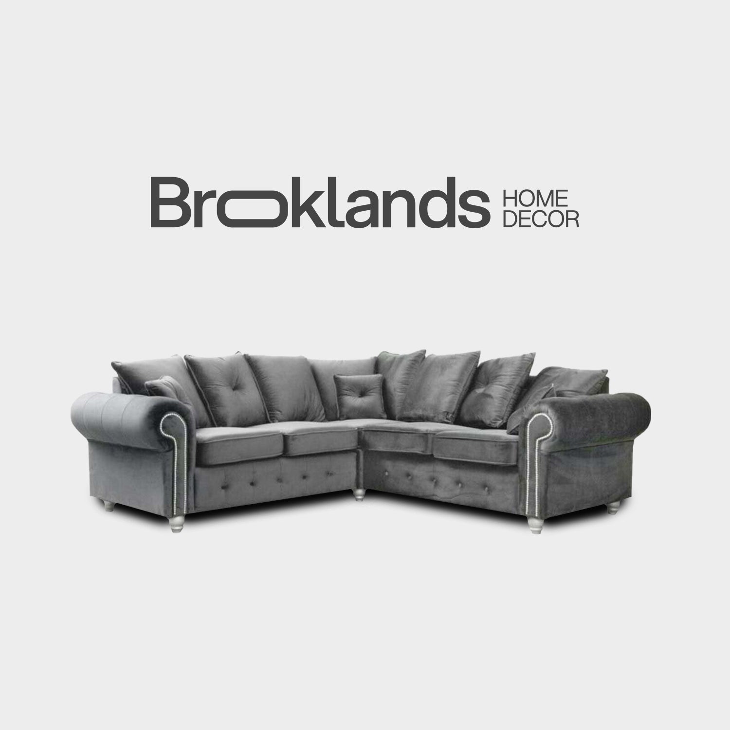 Olympia Grey Fabric Velvet Corner Sofa