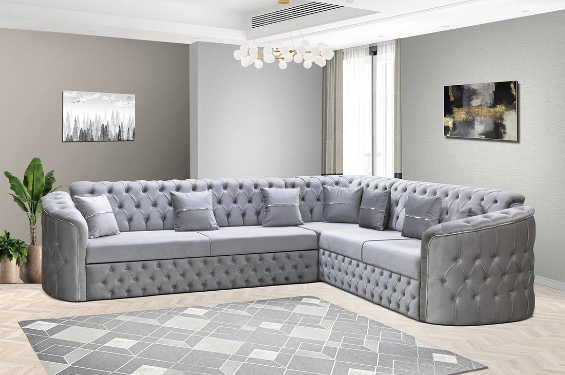 Harem Luxury Corner Sofa – Premium Deep-Button Design