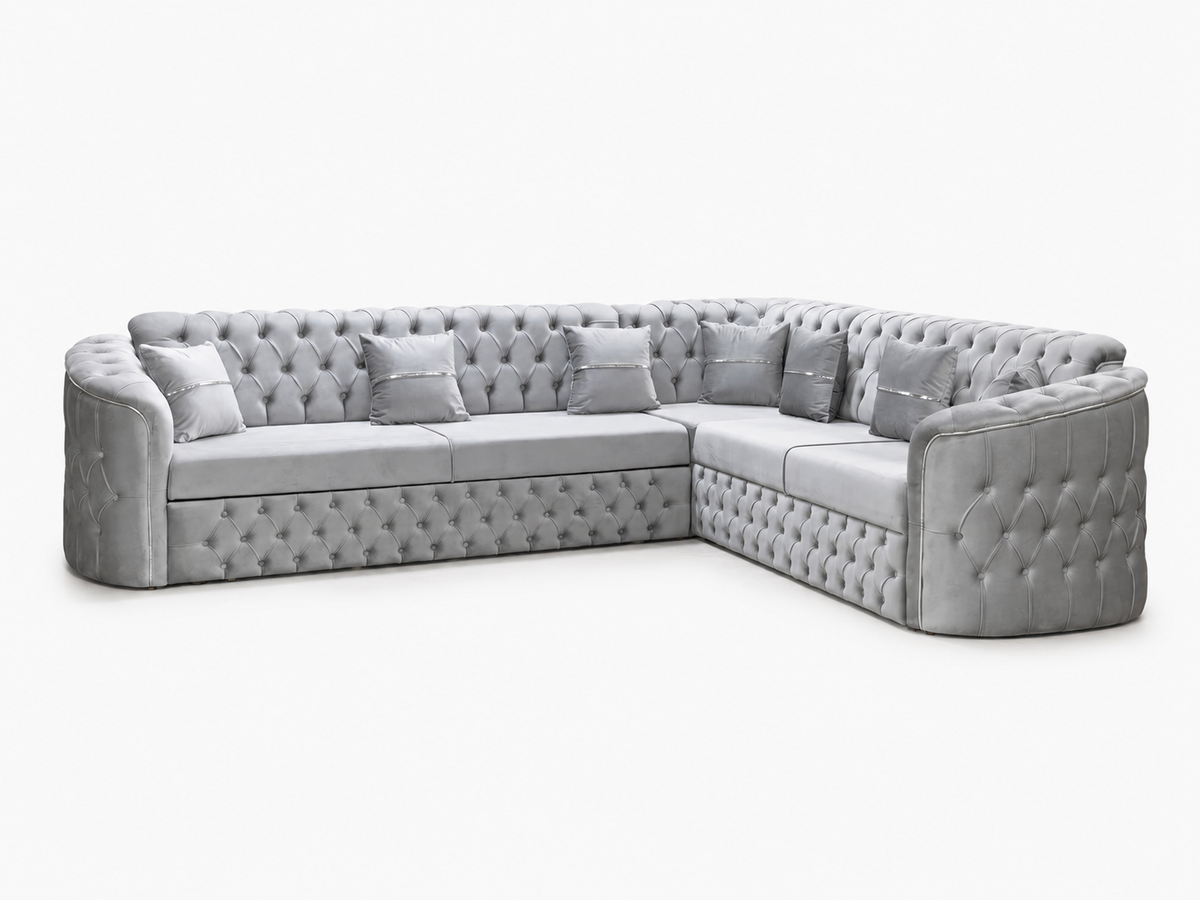 Harem Luxury Deep-Button Corner Sofa