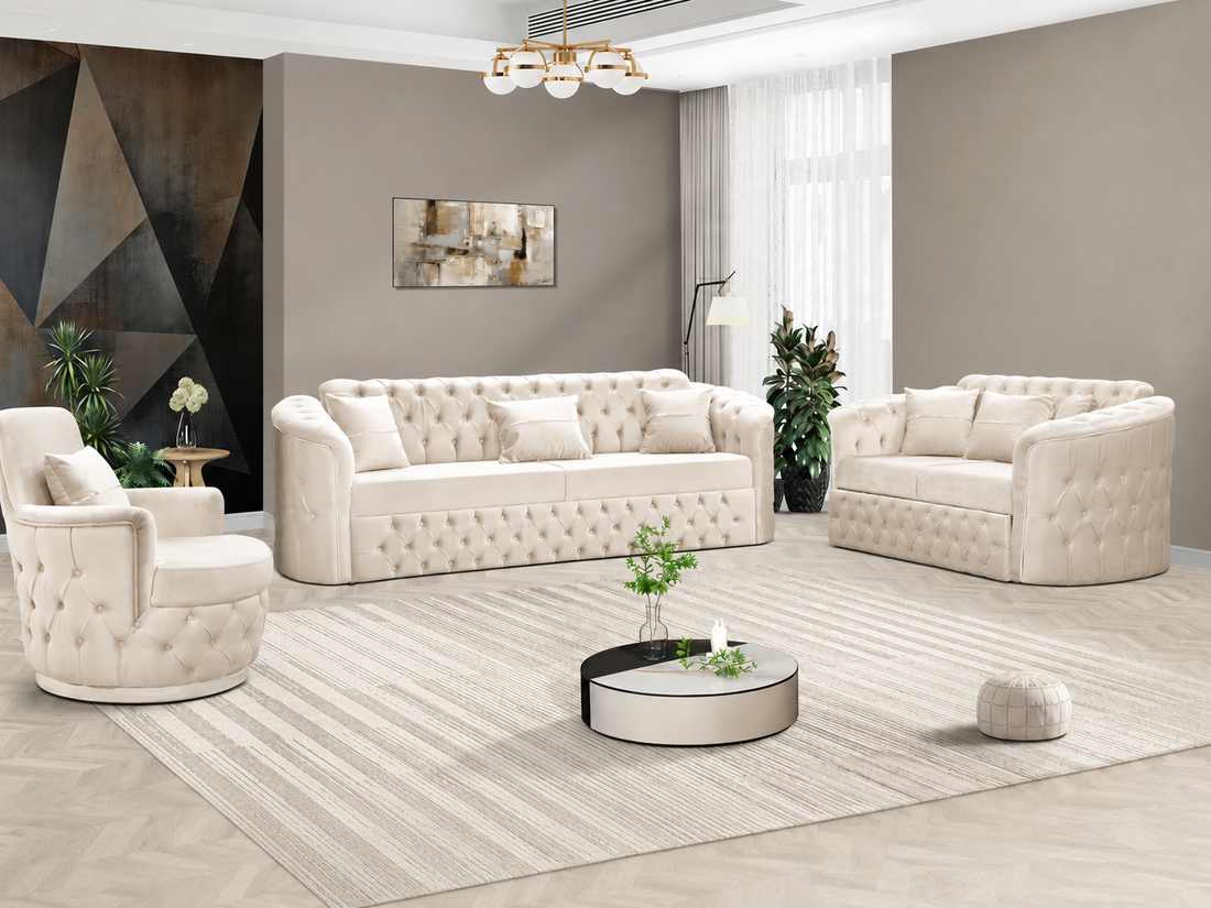 Harem Luxury Velvet Sofa Set – 3 Seater & 2 Seater