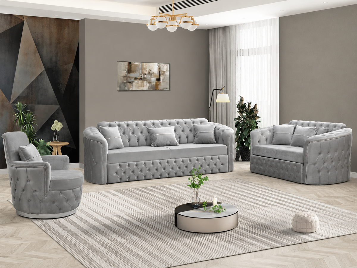 Harem Luxury Velvet Sofa Set – 3 Seater & 2 Seater