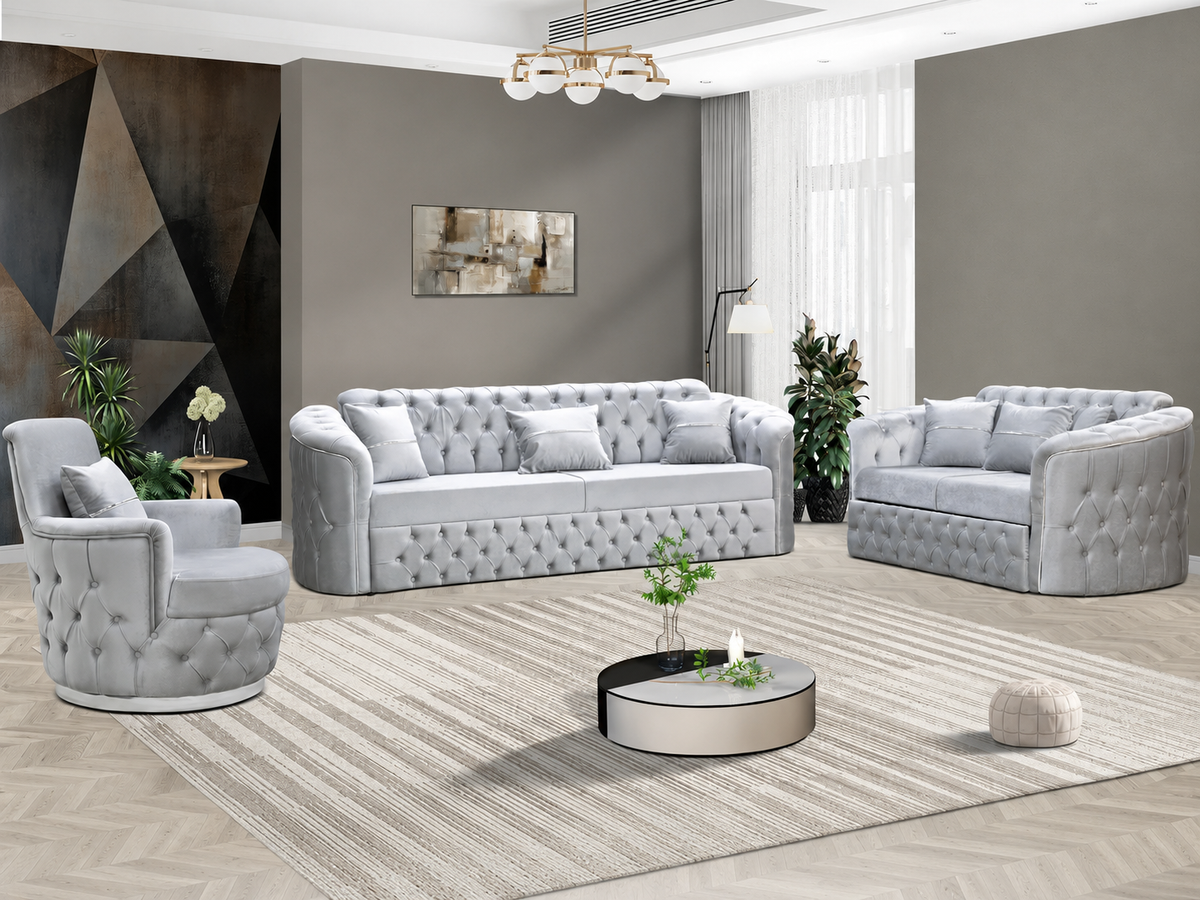 Harem Luxury Velvet Sofa Set – 3 Seater & 2 Seater