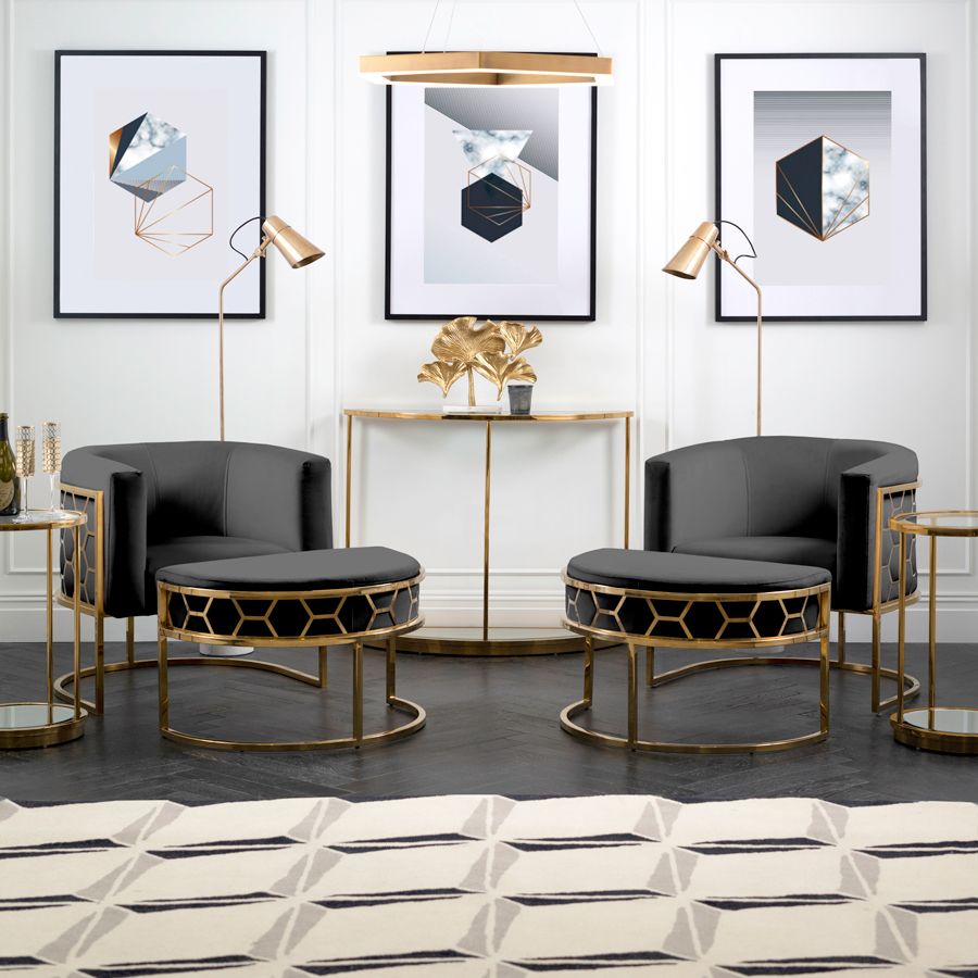 Alveare Tub Chair Brass