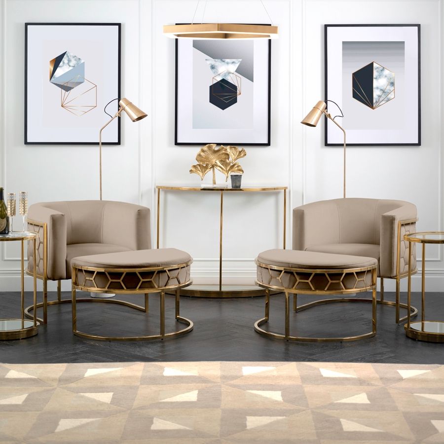 Alveare Tub Chair Brass