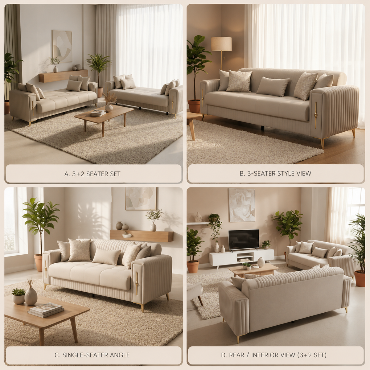 Karizma Luxury Velvet Sofa – 3+2, 3 & 2 Seater