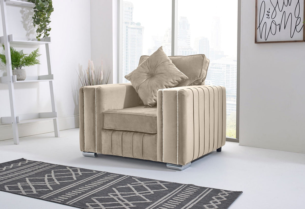 Layla Corner Fullback - 2C2 + Extra Cushions - cream