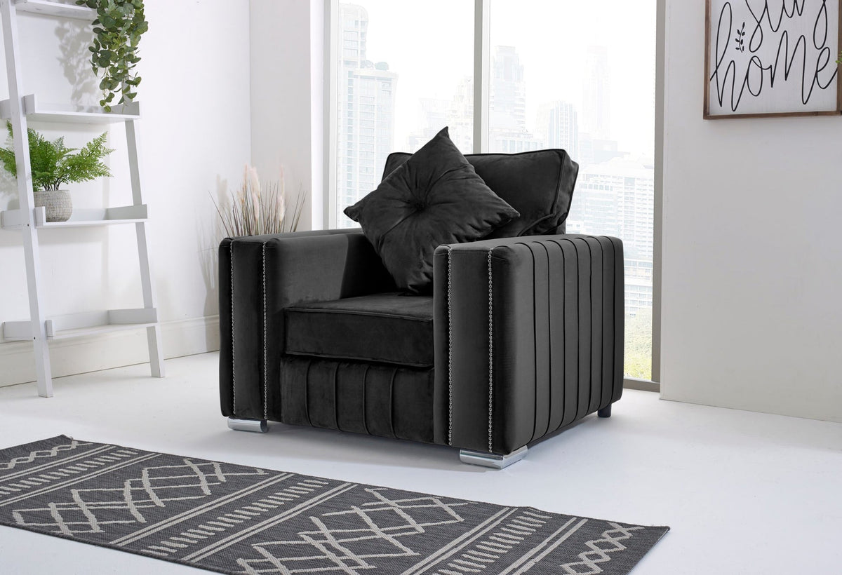 Layla Corner Fullback - 2C2 + Extra Cushions - ebony