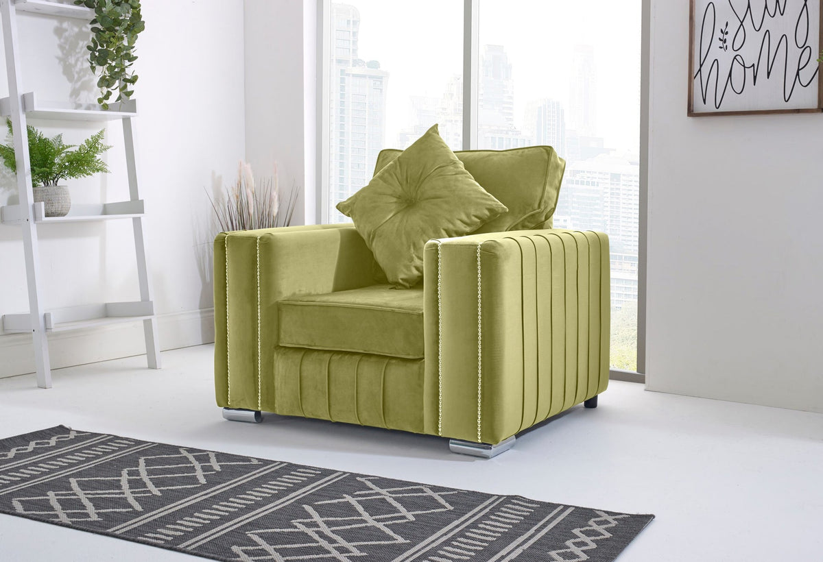 Layla Corner Fullback - 2C2 + Extra Cushions - lime