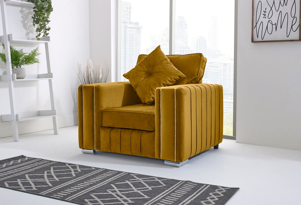 Layla Corner Fullback - 2C2 + Extra Cushions - mustard