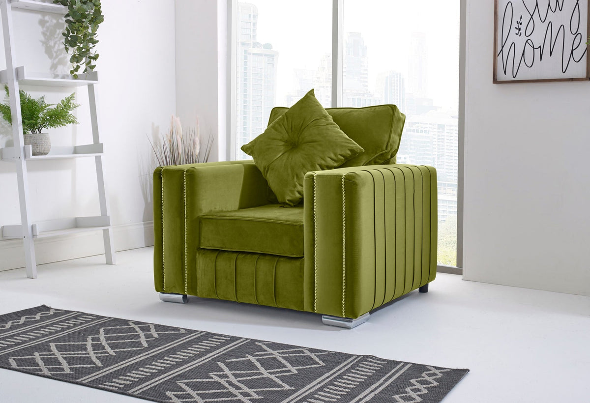 Layla Corner Fullback - 2C2 + Extra Cushions - olive