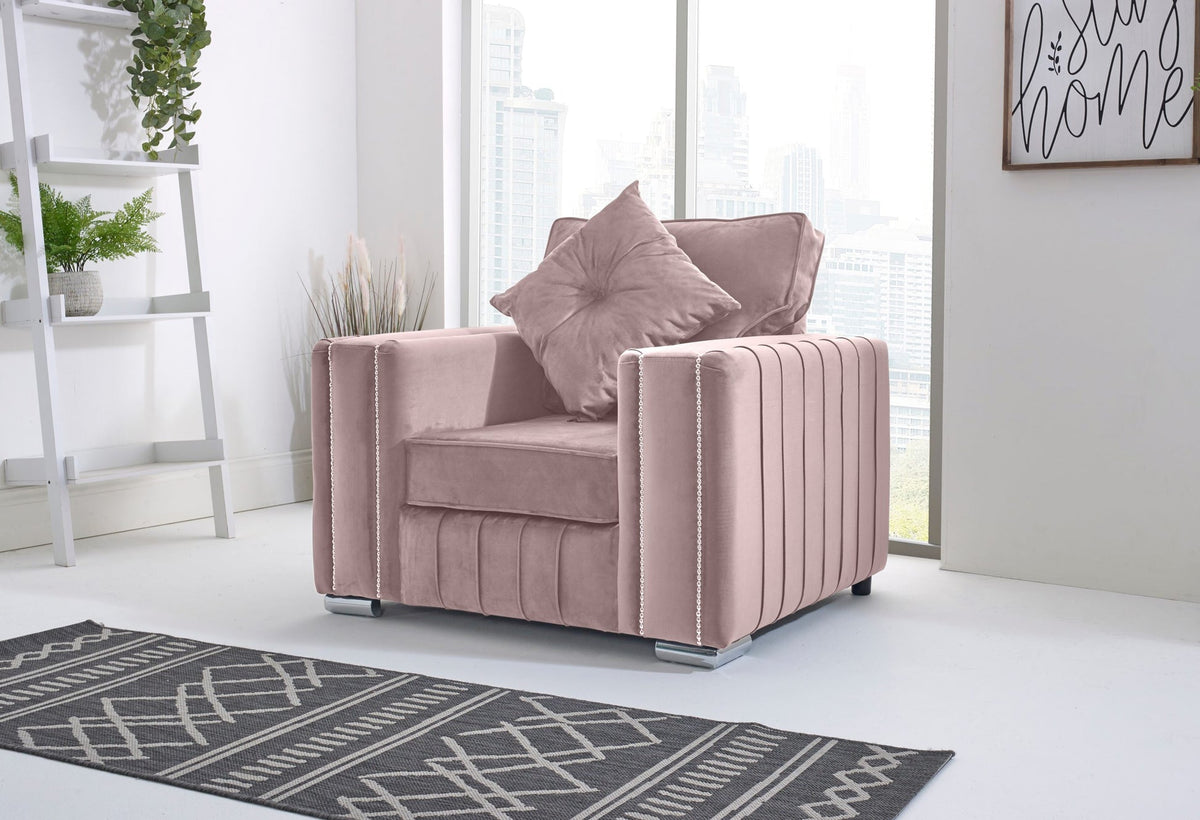 Layla Corner Fullback - 2C2 + Extra Cushions - pink