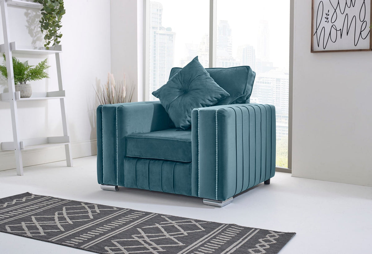 Layla Corner Fullback - 2C2 + Extra Cushions - teal