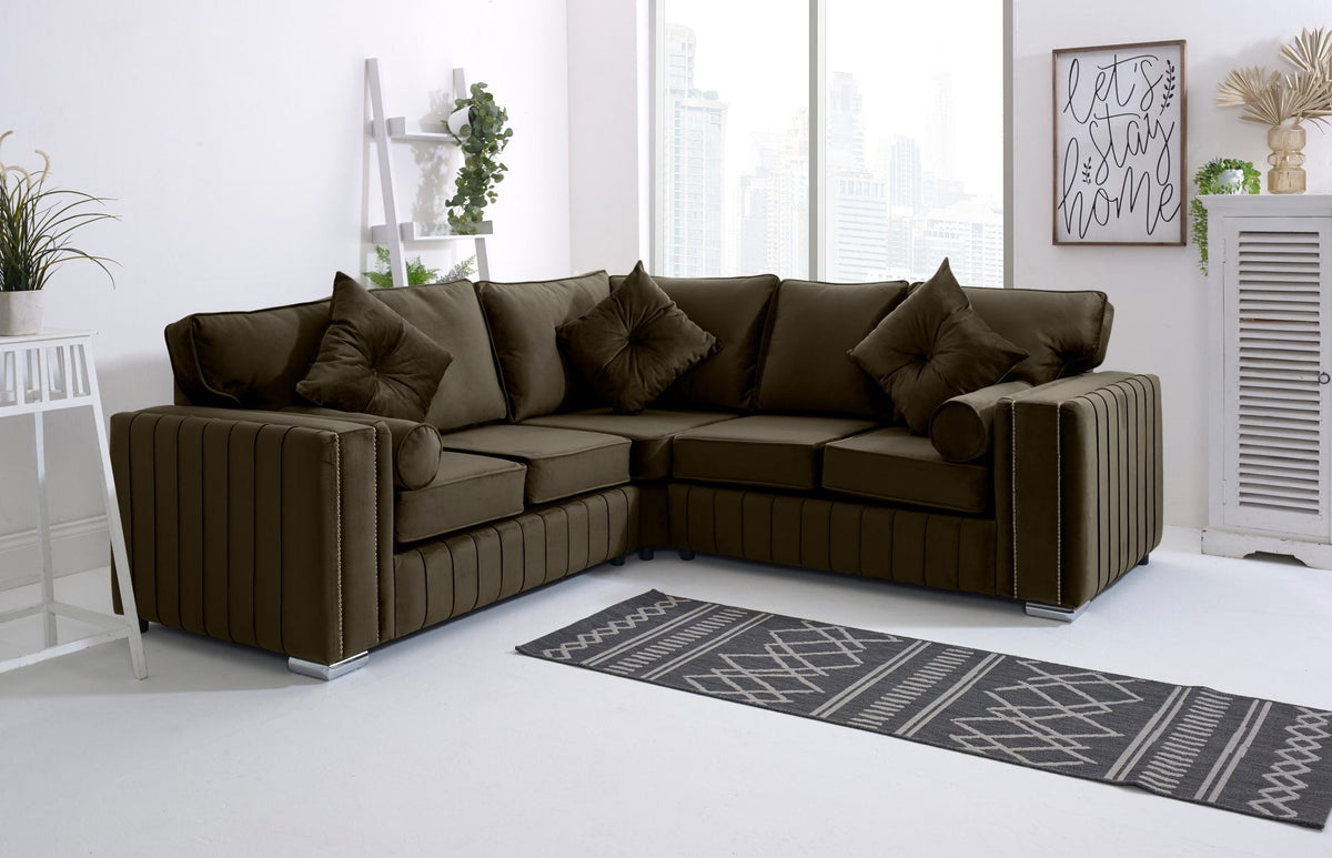 Layla Corner Fullback - 2C2 + Extra Cushions - bourneville
