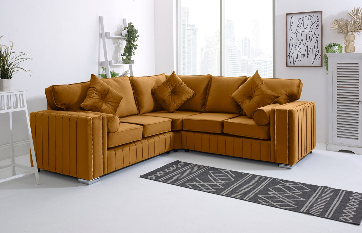 Layla Corner Fullback - 2C2 + Extra Cushions - burnt orange