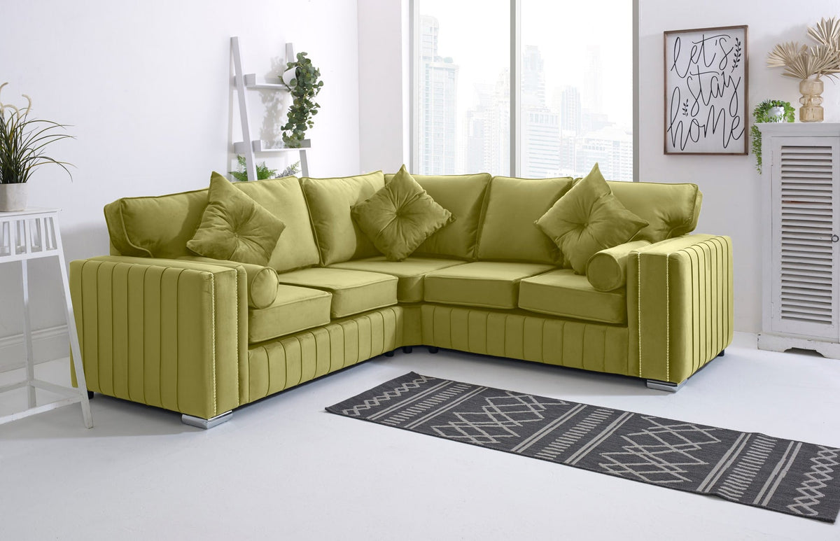Layla Corner Fullback - 2C2 + Extra Cushions - lime