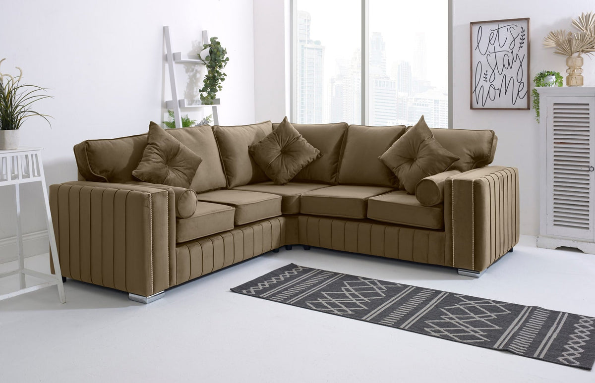 Layla Corner Fullback - 2C2 + Extra Cushions - mink