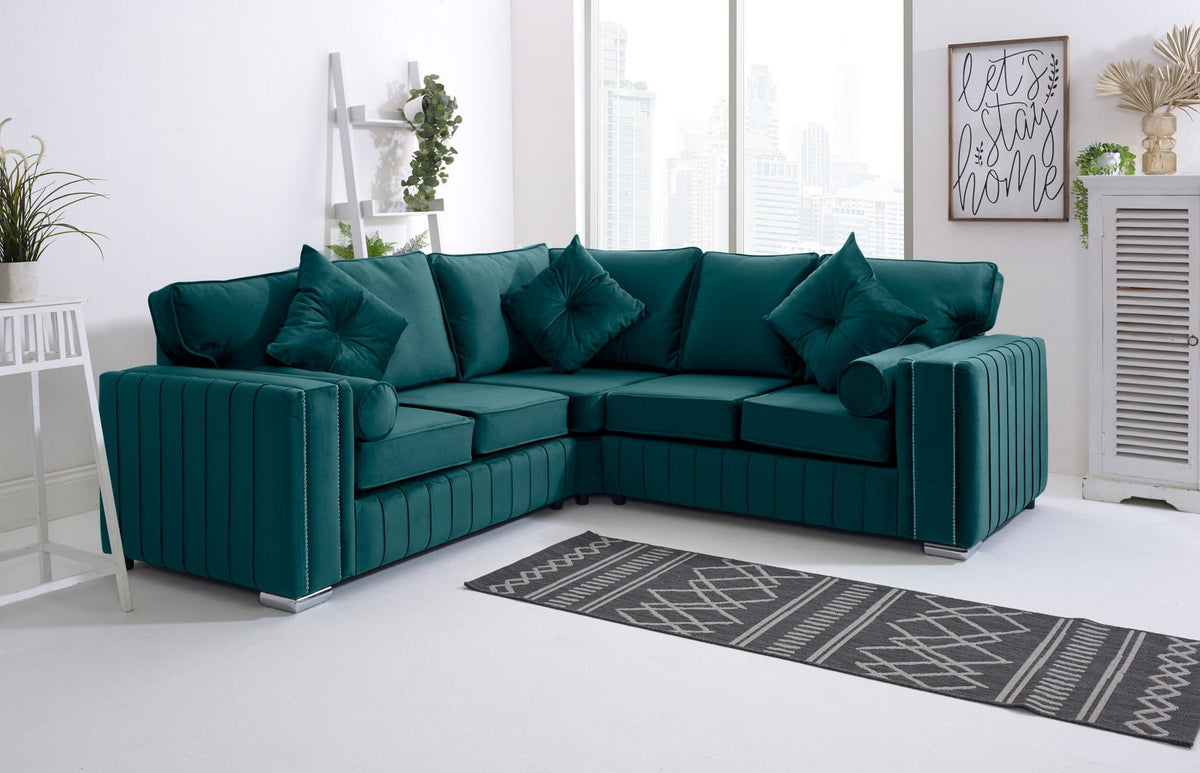 Layla Corner Fullback - 2C2 + Extra Cushions - new teal