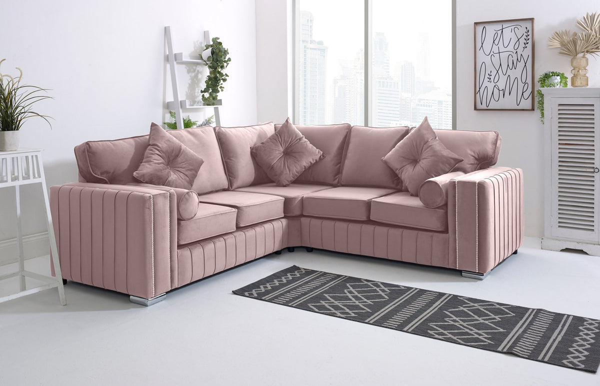 Layla Corner Fullback - 2C2 + Extra Cushions - pink
