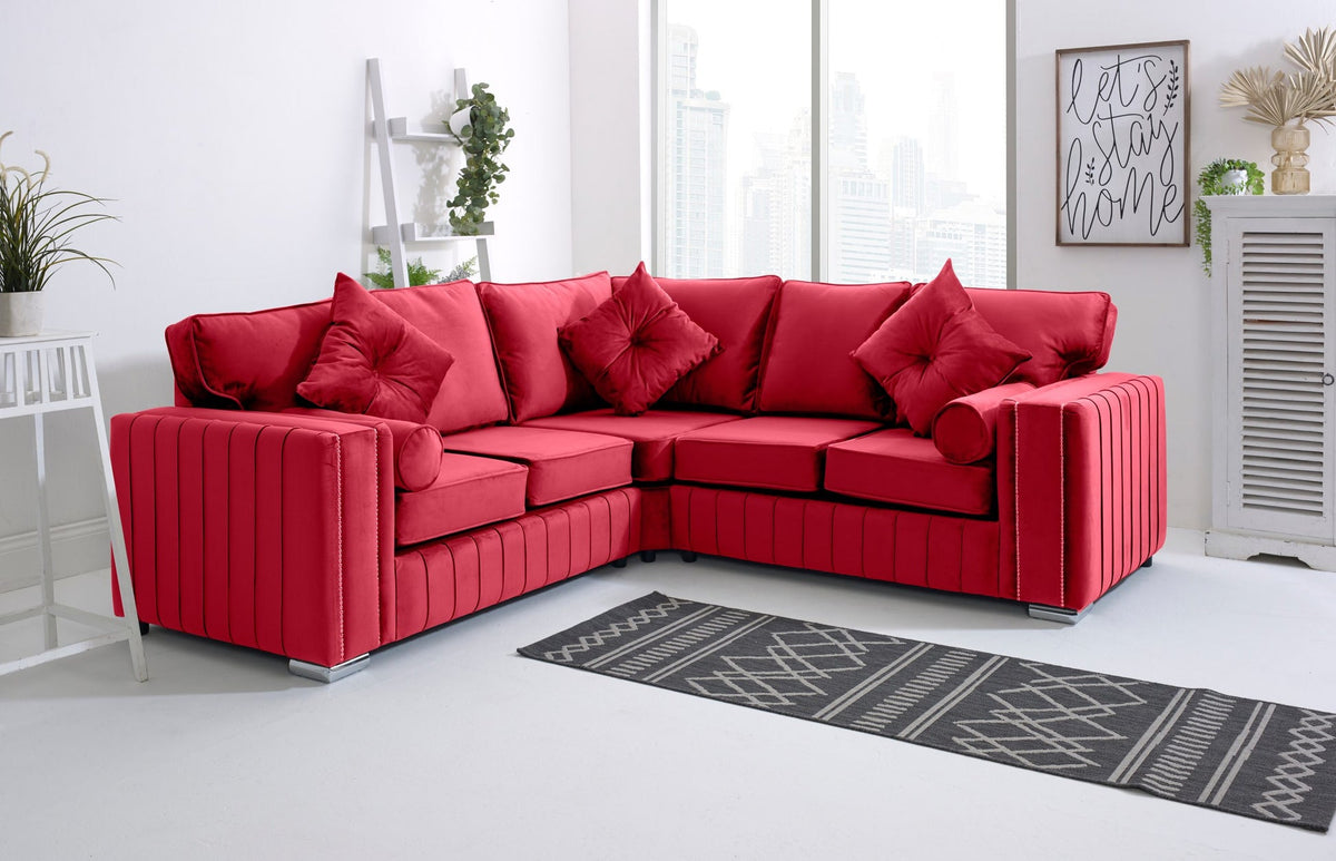 Layla Corner Fullback - 2C2 + Extra Cushions - red