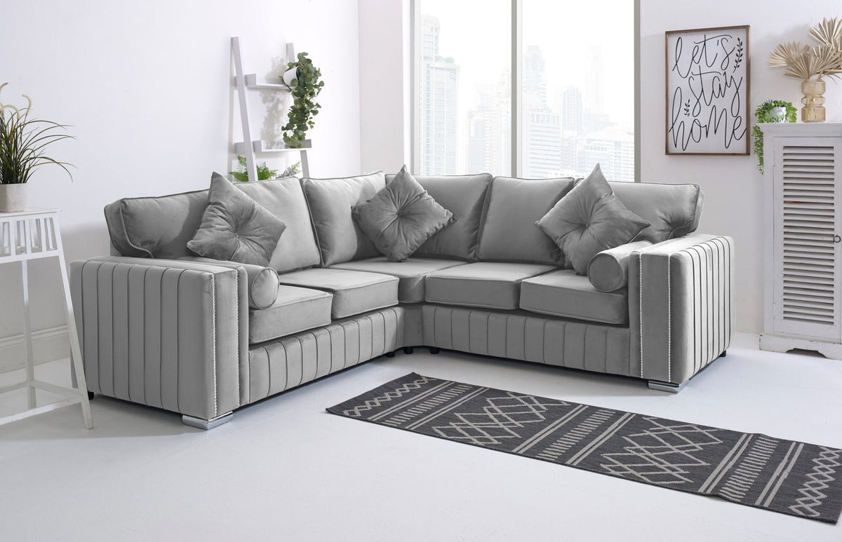Layla Corner Fullback - 2C2 + Extra Cushions - silver