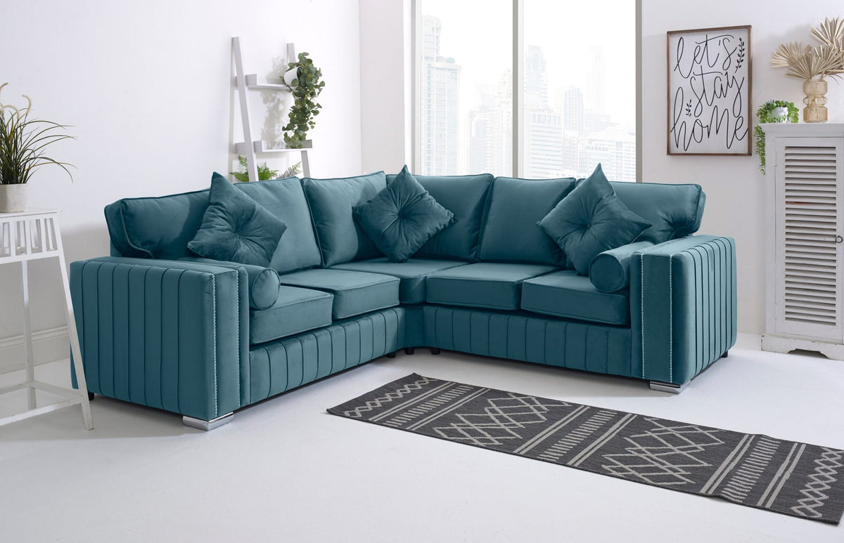 Layla Corner Fullback - 2C2 + Extra Cushions - teal