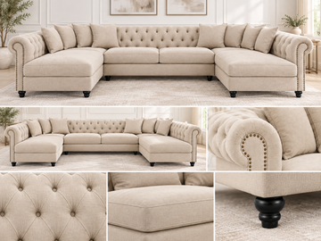 Lilly U Shape Chesterfield Sofa