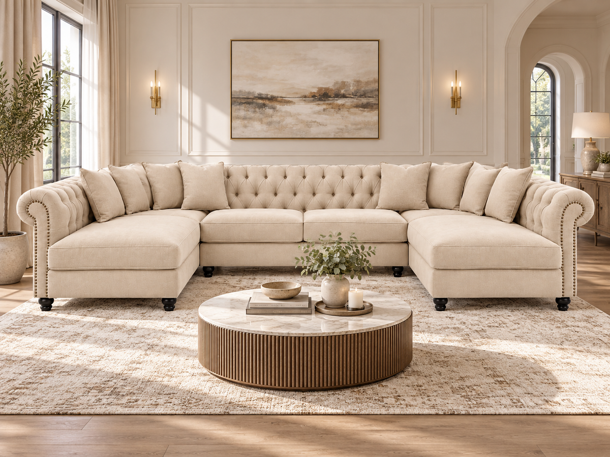 Lilly U Shape Chesterfield Sofa