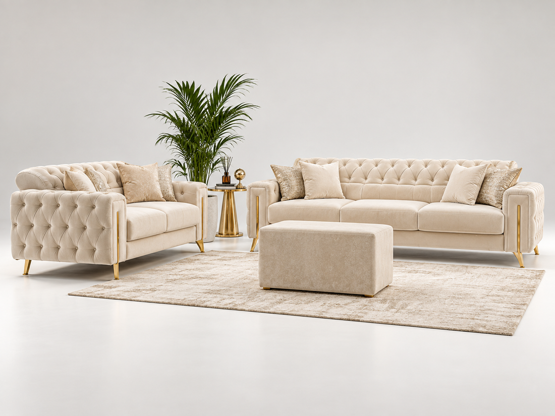 Madrid Luxury Velvet Sofa Set – 3+2, 3 & 2 Seater