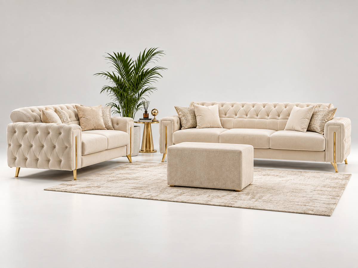 Madrid Luxury Velvet Sofa Set – 3+2, 3 & 2 Seater
