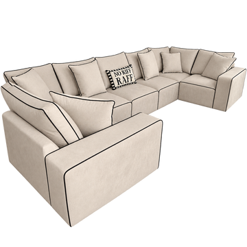 Mayfair U-Shape Sofa With Black Piping Close End