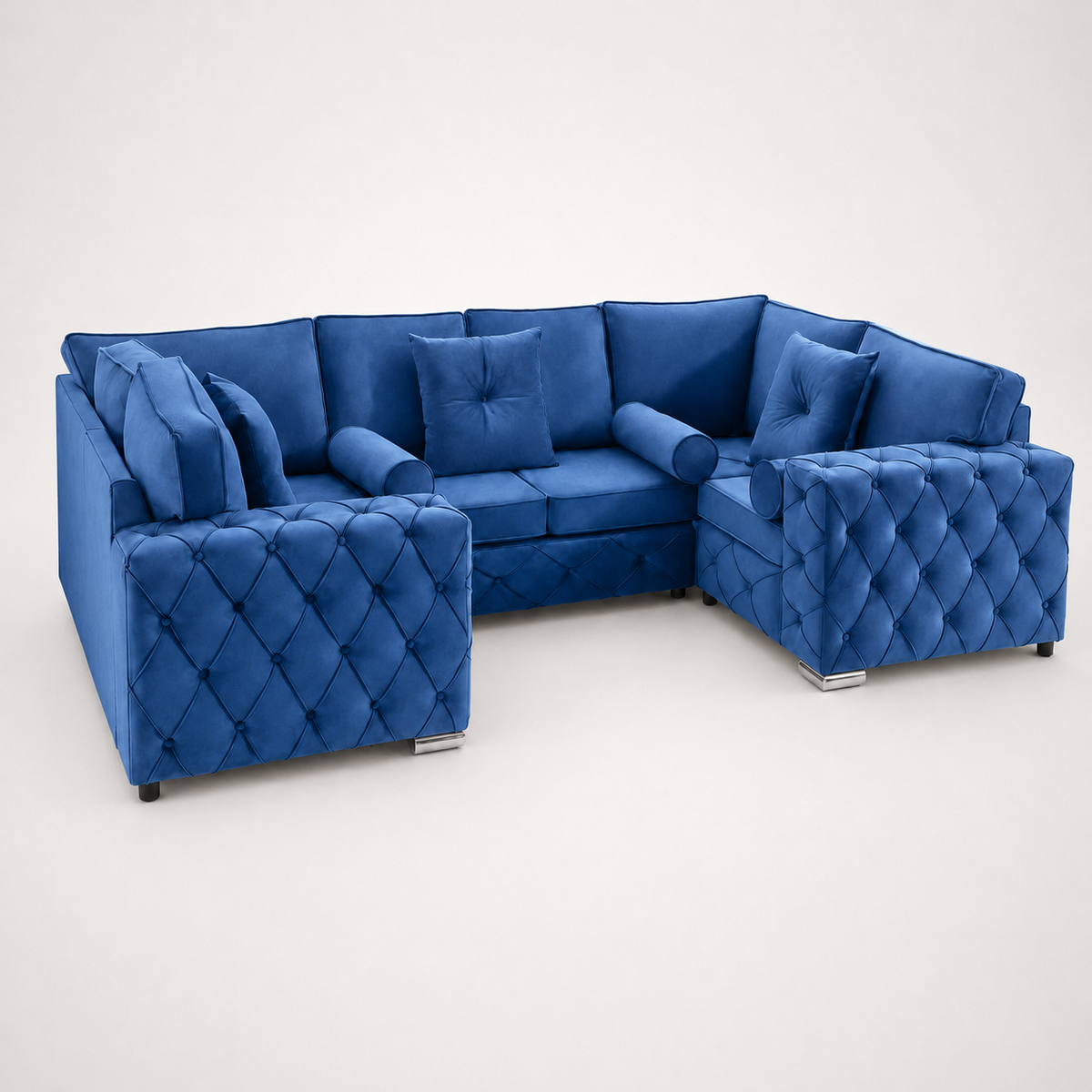 Milton U Shape 6 Seater – Plush Velvet Fullback