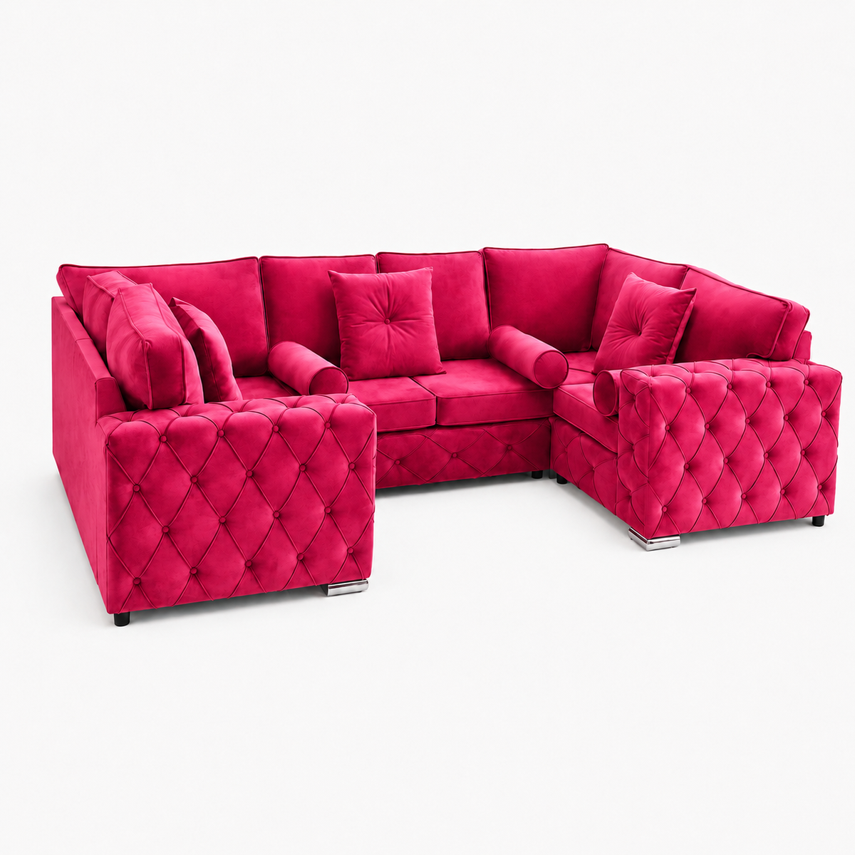 Milton U Shape 6 Seater – Plush Velvet Fullback