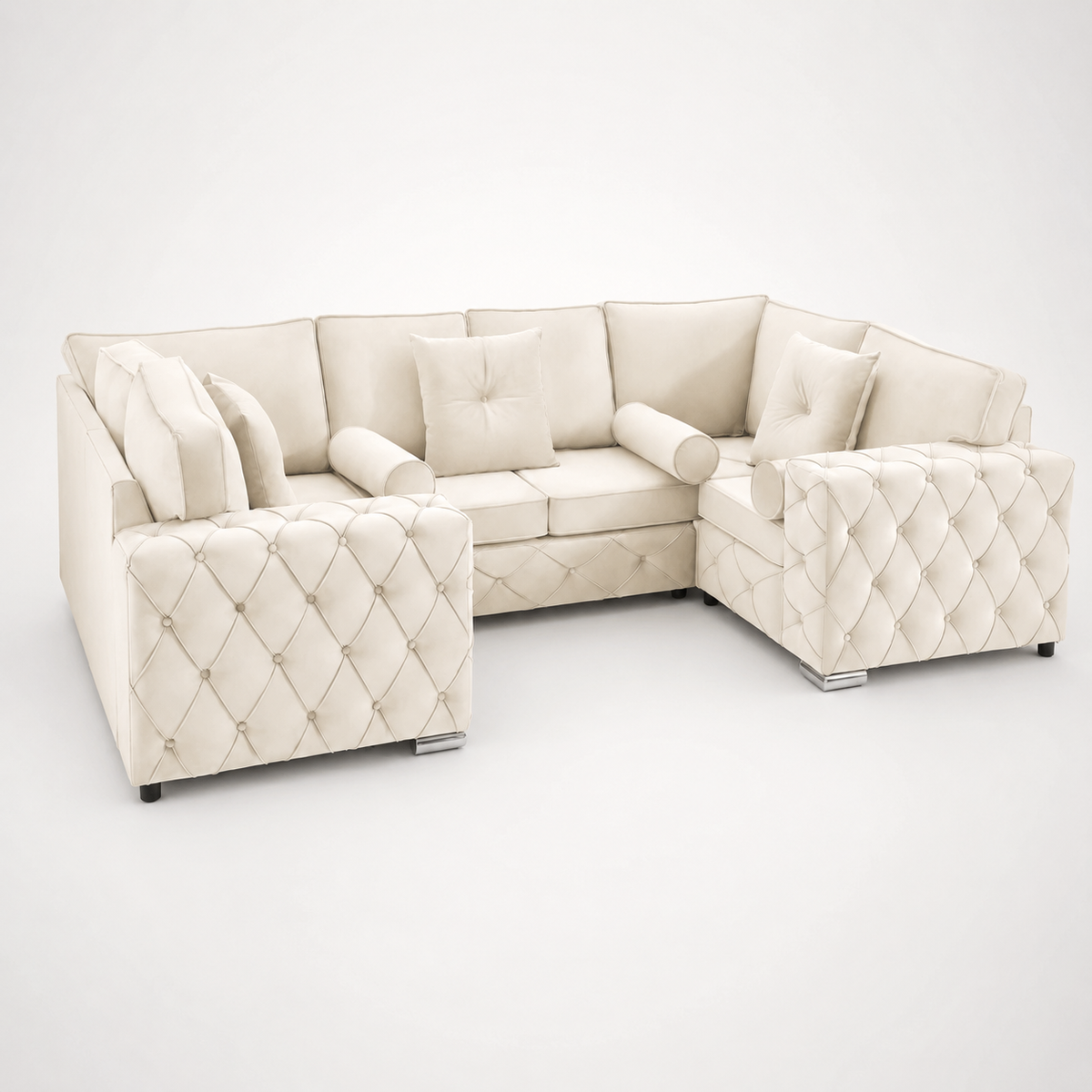 Milton U Shape 6 Seater – Plush Velvet Fullback