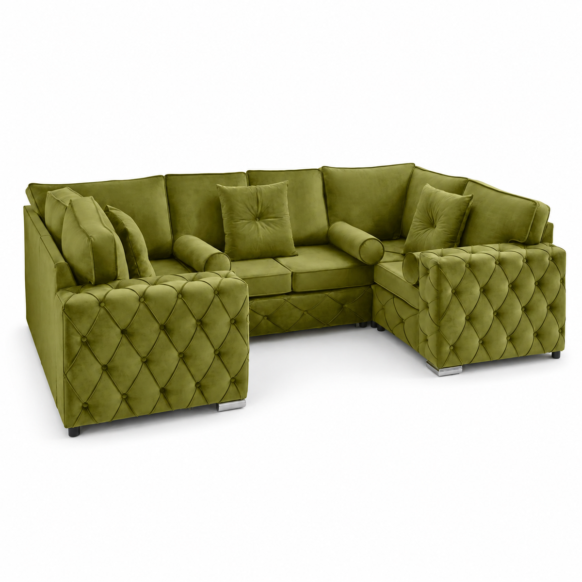 Milton U Shape 6 Seater – Plush Velvet Fullback